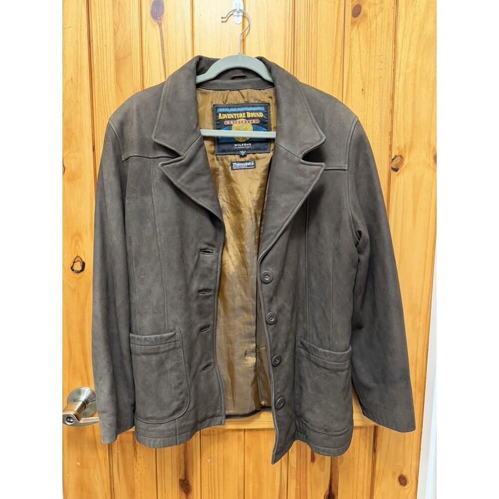 Wilson’s Adventure Bound Men’s Vintage Brown Leather Jacket Thinsulate Aviator M